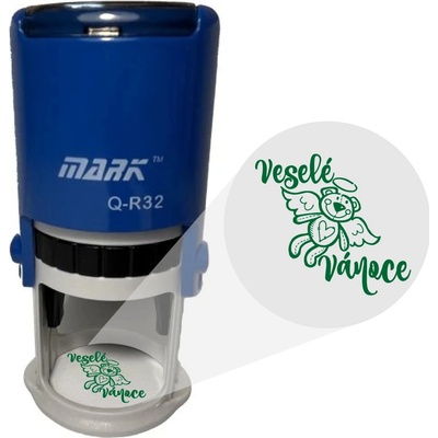 Mark Samonamáčecí razítko Veselé Vánoce 013 modrá 45mm