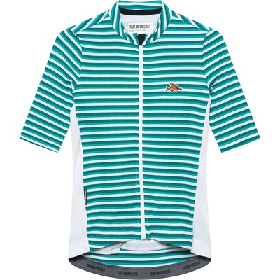 CafÉ du cycliste Дамска фланелка с къс ръкав за колоездене CAFÉ DU CYCLISTE Women's Romy Cycling jersey - White Dark Sea (156-3106-0112)