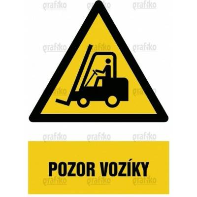Grafiko | Pozor vozíky - Text obrázku Pozor vozíky, Materiál Hliník, Rozměr 297x210mm