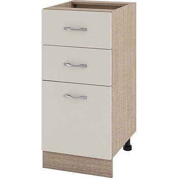 ИРИМ Долен шкаф с две чекмеджета и една врата Сити МС-27 мока / сатен 40 см