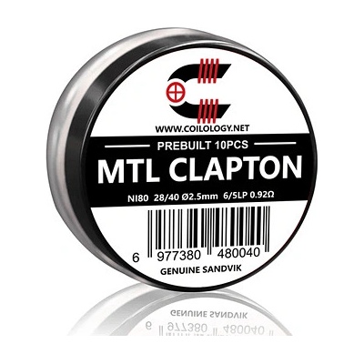 Coilology Předmotané spirálky Sandvik MTL Clapton Ni80 10ks 0,92ohm