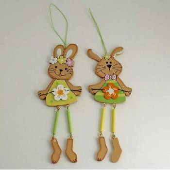 Zajíček závěs S/2 dřevo mix