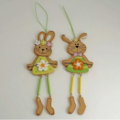 Zajíček závěs S/2 dřevo mix