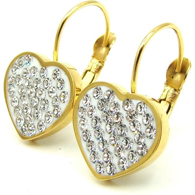 Steel Jewelry náušnice SRDCE GOLD Chirurgická ocel NS231147