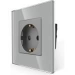 Luxon КОНТАКТ С ДЕТСКА ЗАЩИТА И РАМКА СТЪКЛО СИВ luxon (737494803113)