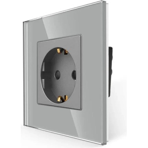 Luxon КОНТАКТ С ДЕТСКА ЗАЩИТА И РАМКА СТЪКЛО СИВ luxon (737494803113)