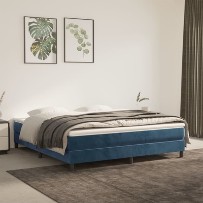 Petrashop 3144349 boxspring postel s matrací tmavě modrá samet
