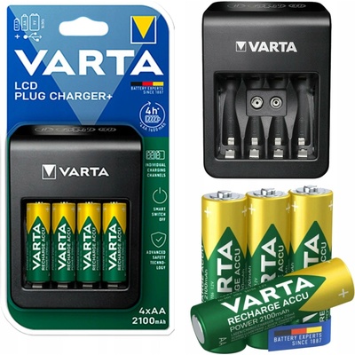 Varta LCD Plug Charger + 4x AA 2100mAh 57687101441 – Zboží Mobilmania