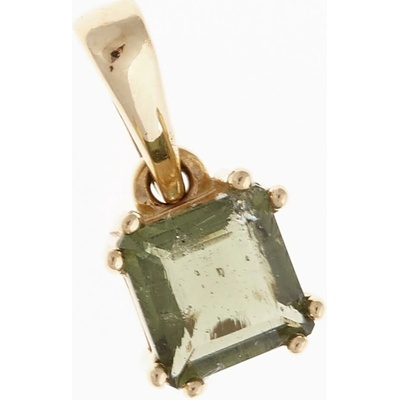 My Moldavite Zlatý přívěsek s vltavínem 1020