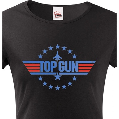 Bezvatriko.cz 1964 Dámské tričko Top gun Černá – Zboží Dáma