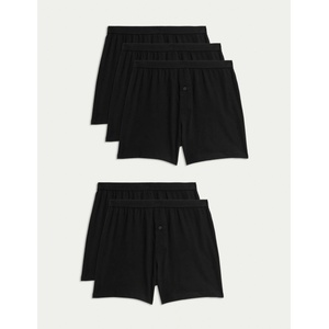 Marks & Spencer Памучни боксерки от трико с технология Cool & Fresh, 5 броя Marks & Spencer черни Marks & Spencer | Cheren | МЪЖЕ | S