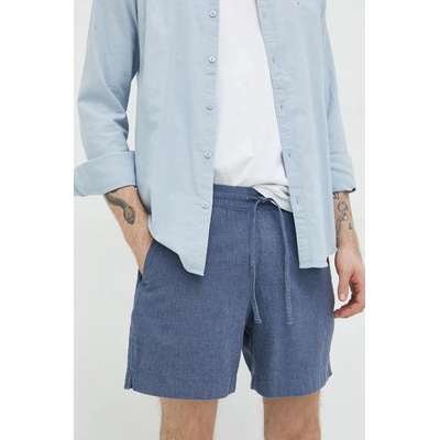 Abercrombie & Fitch Къс панталон с лен Abercrombie & Fitch в синьо (KI128.3229.222)