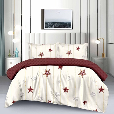 EmonaMall Двулицево спално бельо (размер за приста) EmonaMall, 4 части - Модел S17064 (S17064-44444m)