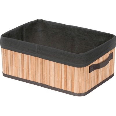 Compactor úložný košík XXL BAMBOO 13 l přírodní bambus, černá látka, 32 x 25 x 15 cm (RAN11911)