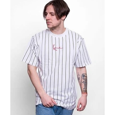 Karl Kani 6030152 Small Signature Pinstripe Tee White Black