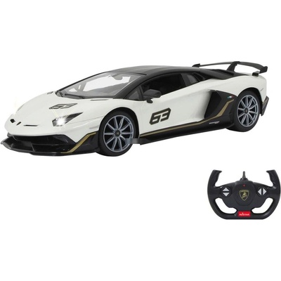Jamara Toys Jamara Lamborghini Aventador SVJ Performance кола с дистанционно управление, бял/черен, мащаб 1: 14 (405172)