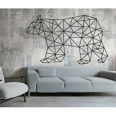 SENTOP Vyřezávaný obraz na stěnu medvěd PR0240 černý: Přírodní překližka - Topol přírodní 40 x 23 cm 3848-40972 PR0241 HEU+