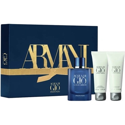 Giorgio Armani Acqua di Gio Profondo EDP 75 ml + sprchový gel 75 ml + balzám po holení 75 ml dárková sada