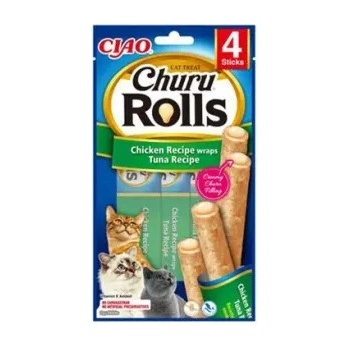 Inaba Churu Rolls cat snack kura a tuňák 4 x 10 g