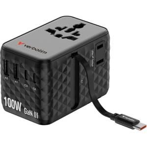 Verbatim Зарядно Verbatim Adapter подорожно EU/UK/US GaN PD, черен 30191 (Ver000263)