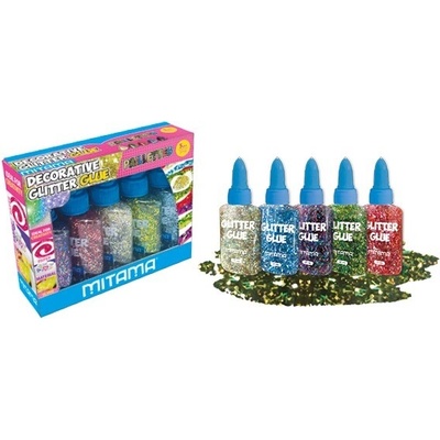 Třpytivé lepidlo UHU Glitter Glue Glow in Dark 5x10 ml
