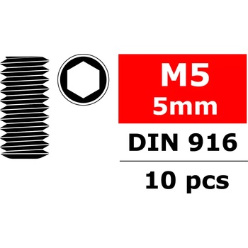 Team corally Стоперни болтове Team Corally - Steel Set Screws M5 x 5mm - Hex - 10 pcs C-3004-50-05 (C-3004-50-05)