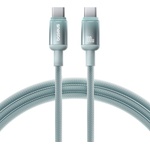 Baseus Кабел за данни Discolor (E0420700) - Baseus - USB-C към USB-C, 100W, 480Mbps, 1м - Синьо/Зелено