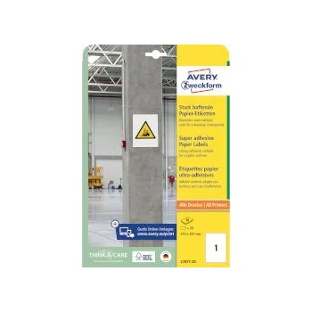 Image 1 of Avery Zweckform Етикети 210x297мм L7877, 20 листа