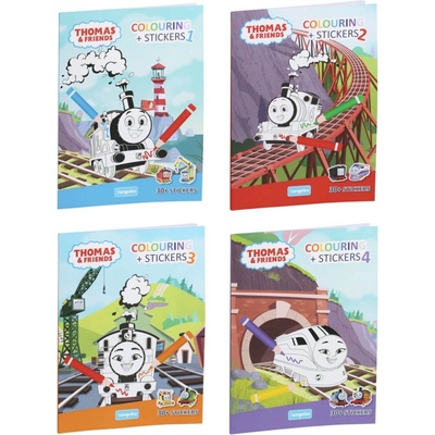 Europrice КНИЖКА ЗА ОЦВЕТЯВАНЕ + СТИКЕРИ 32 СТР. thomas 4 ВИДА