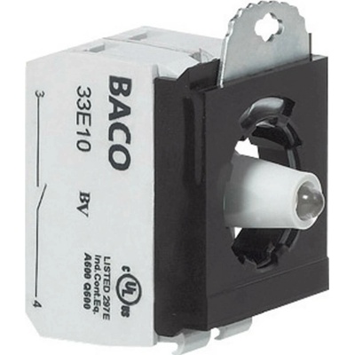 BACO BA333EAGL10 spínací kontaktní prvek, LED kontrolka s upevňovacím adaptérem 1 spínací kontakt zelená bez aretace 24
