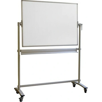 MEMOBE Oboustranná otočná tabule , mobilní, magnetická, 90 × 120 cm výška 180 cm se stojanem MTO120090.21.05.51