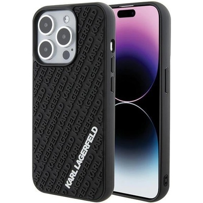 KARL LAGERFELD Кейс Karl Lagerfeld 3D Rubber Multi Logo за iPhone 15 Pro, черен (KXG0073509)