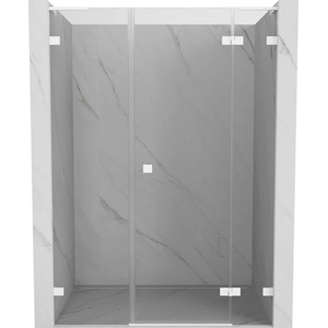 Mexen Lunar L врати за душ прозрачни, десни 160 см, прозрачни, бели - 834SL-160-050-20-00-P (834SL-160-050-20-00-P)