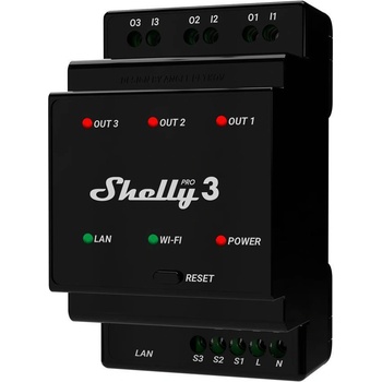 Shelly Импулсно Smart реле 3х On/Off 16A (48A) за DIN монтаж Shelly PRO 3 - 268094S (SHELLY PRO 3)