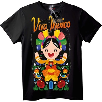 NOONEBRAND Тениска Да живее Мексико - 6XL, Black