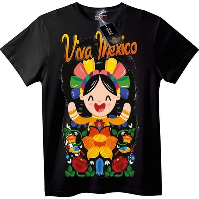 NOONEBRAND Тениска Да живее Мексико - 6XL, Black