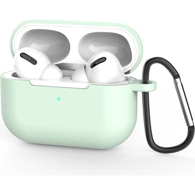 Techsuit Силиконов калъф с карабинер за Apple Airpods Pro 3 - Techsuit Silicone Case (светлозелен) (KF2356317)