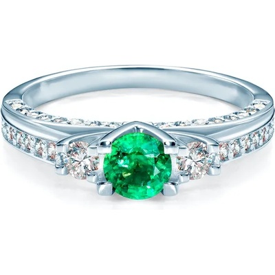 SAVICKI Пръстен Secret Garden: бяло злато, смарагд