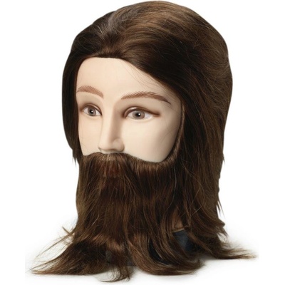 BraveHead Male Mannequin Head with Beard 100% Human Hair Trénovací hlava pánská s vousy