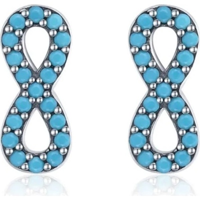 Grace Silver Jewellery stříbrné náušnice Nekonečno tyrkysový magnezit E-RHE1041-CO/171 Tyrkysová