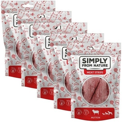 SIMPLY FROM NATURE Meat Strips Baranie stripsy pre psov 5x 80 g