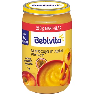 Bebivita Био пюре Bebivita - С ябълка, праскова и маракуя, 250 g (12810-01) - ozone