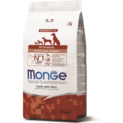 Monge Speciality Line All Breeds Puppy & Junior суха храна за кучета - агнешко, ориз 2, 5 кг