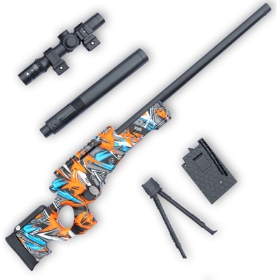 Sunny Blaster AWM, снайперска пушка с воден гел и аксесоари, червена (AWM)