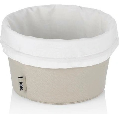 KELA Košík na chleba Grana PU kůže stříbrná šedá 11,0cm 19,0cm KL-12545