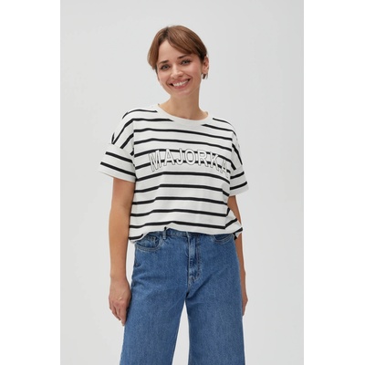 Moodo Бяла дамска райета тениска Moodo | Byal | ЖЕНИ | XS