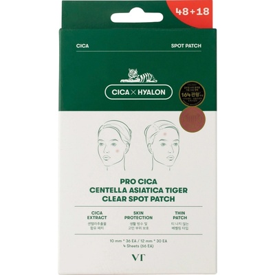 VT Cosmetics Náplasti na akné Pre Cica Centella Asiatica Tiger Clear Spot Patch 66 ks