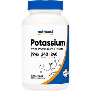 Nutricost Сърдечно здраве - Калиев цитрат, 99 mg х 240 капсули (67701 (091201) NC)