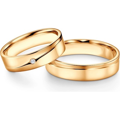 SAVICKI Сватбени халки: жълто злато, плоски, 5 мм