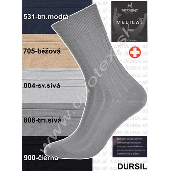 TATRASVIT Zdravotné ponožky Dursil(Cursil) 808 tm.sivá